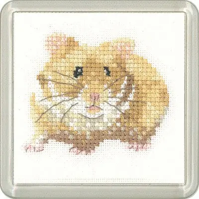 Hamster Cross Stitch Coaster Kit by Heritage Crafts Cheap