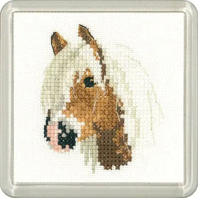 Palomino Pony Cross Stitch Coaster Kit by Heritage Crafts Free Delivery