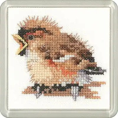Sparrow Cross Stitch Coaster Kit by Heritage Crafts Free Shipping