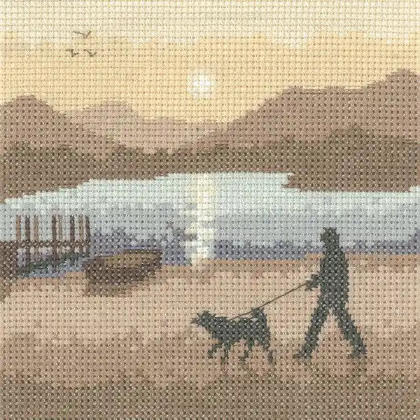 Sunset Stroll Cross Stitch Kit by Heritage Crafts Big Sale