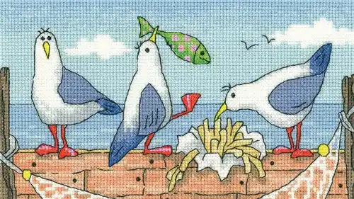 One Day Deal Fish n Chips Cross Stitch Kit by Heritage Crafts