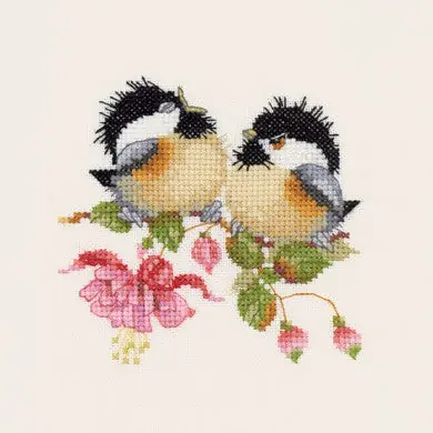 Fuchsia Chick Chat Cross Stitch Kit by Heritage Crafts Authentic