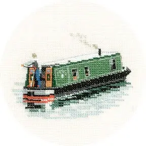 Modern Narrow Boat Cross Stitch Kit by Heritage Crafts Limited Edition