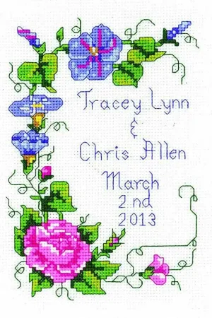 Wedding Vine Wedding Sampler Cross Stitch Kit by Janlynn Price Drop