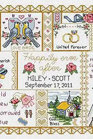 Wedding Collage Wedding Sampler Cross Stitch Kit by Janlynn Grab Now