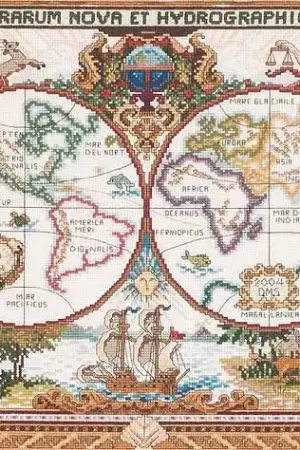 Olde World Map Cross Stitch Kit by Janlynn Direct From Factory
