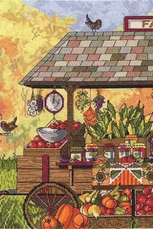 Express Delivery Farm Stand Cross Stitch Kit by Janlynn