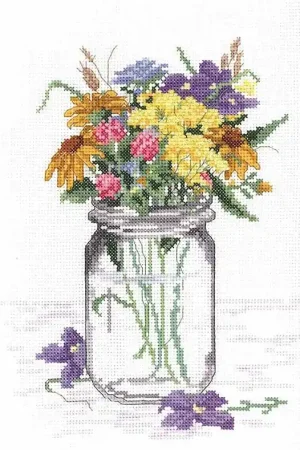 Wildflower Jar Cross Stitch Kit by Janlynn New Arrival