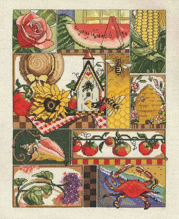 Fast Shipping Summer Montage Cross Stitch Kit by Janlynn