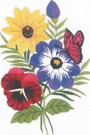 Express Delivery Floral Embroidery Kit by Janlynn
