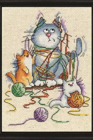 Yarn Cats Cross Stitch Kit by Design Works Time-Limited