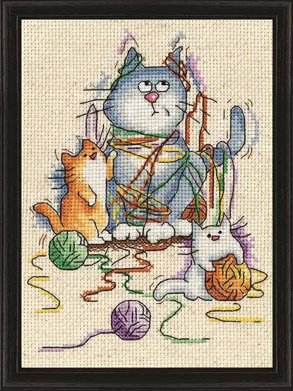 Yarn Cats Cross Stitch Kit by Design Works Time-Limited