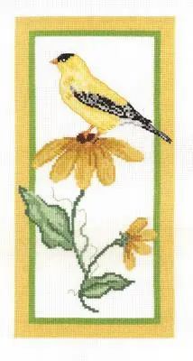 Floral Goldfinch Cross Stitch Kit by Janlynn Super Sale
