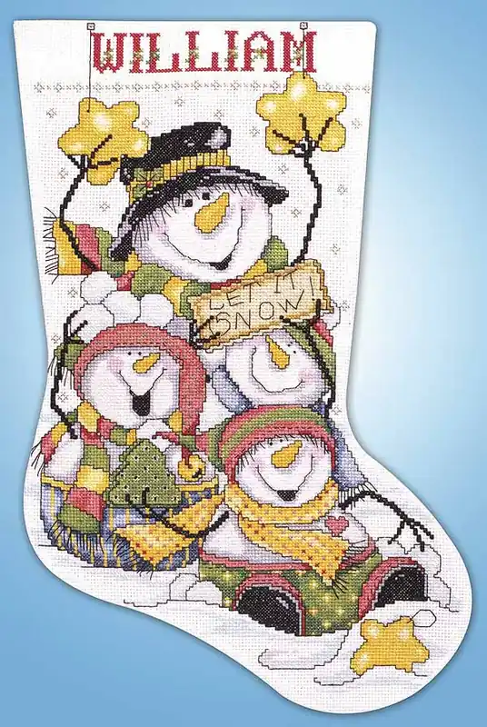 Let it Snow Christmas Stocking Cross Stitch Kit by Design Works Mega Sale