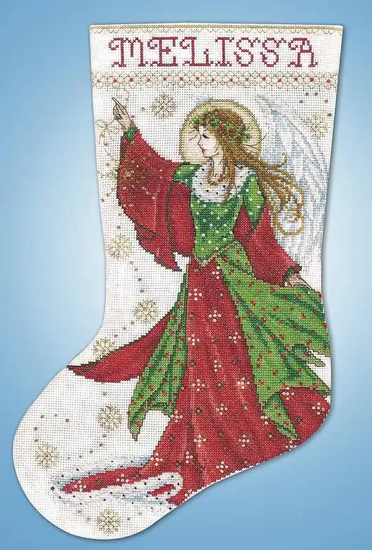 Flash Sale Angel of Joy Christmas Stocking Cross Stitch Kit by Design Works