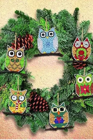 Owl Ornaments Cross Stitch Kit by Janlynn Buy Online