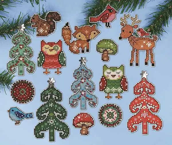 Woodland Ornaments Cross Stitch Kit by Design Works Markdown