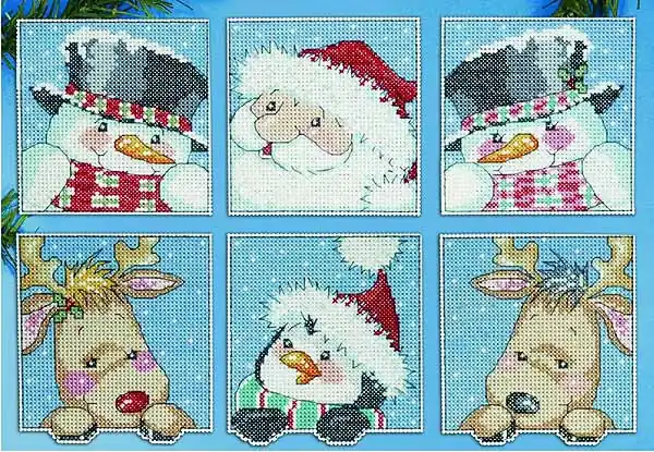 Trending Funny Friend Squares Ornaments Cross Stitch Kit by Design Works