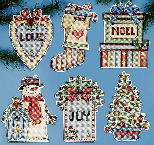 Country Christmas Ornaments Cross Stitch Kit by Design Works Fast Shipping