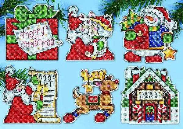 Santas Workshop Ornaments Cross Stitch Kit by Design Works Certified