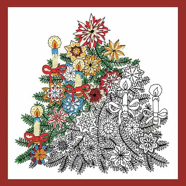 Handmade Christmas Tree Zenbroidery by Design Works