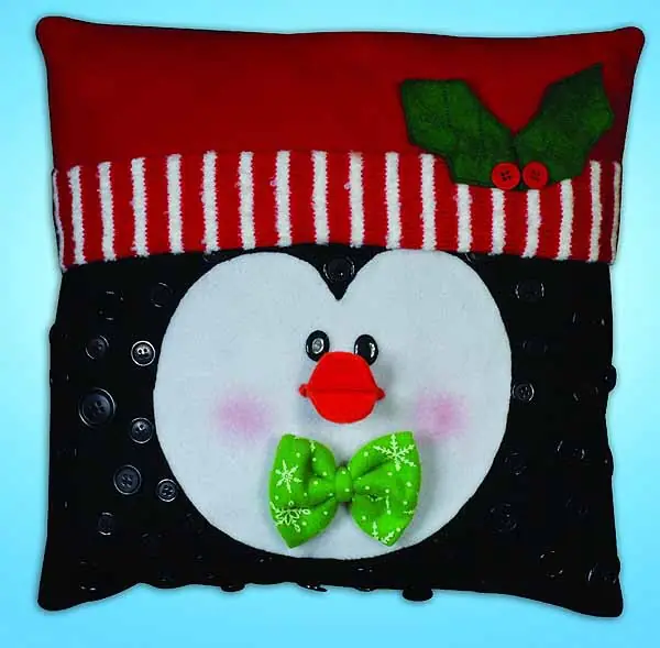Budget Penguin Button Pillow Felt Applique Kit by Design Works