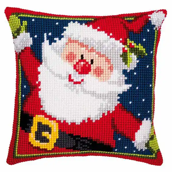 Father Christmas Printed Cross Stitch Cushion Kit by Vervaco Get Yours