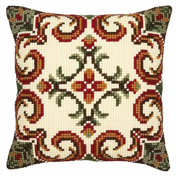 Geometric Pattern Printed Cross Stitch Cushion Kit by Vervaco Shop Now