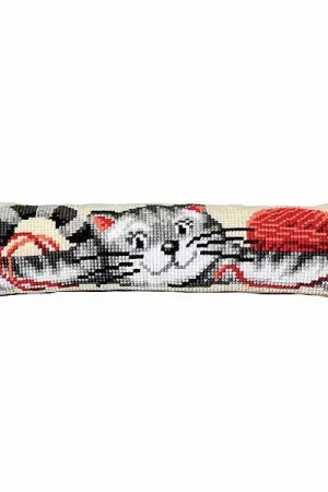 Buy Online Playful Cat Cross Stitch Draught Excluder Cushion Kit By Vervaco