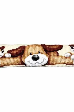 Bulk Order Playful Dog Cross Stitch Draught Excluder Cushion Kit By Vervaco