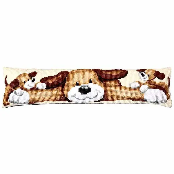 Bulk Order Playful Dog Cross Stitch Draught Excluder Cushion Kit By Vervaco