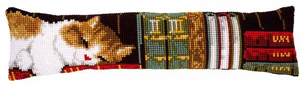 Markdown Sleeping Cat Cross Stitch Draught Excluder Cushion Kit By Vervaco