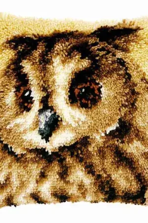 Brown Owl Latch Hook Cushion Kit By Vervaco Professional Grade