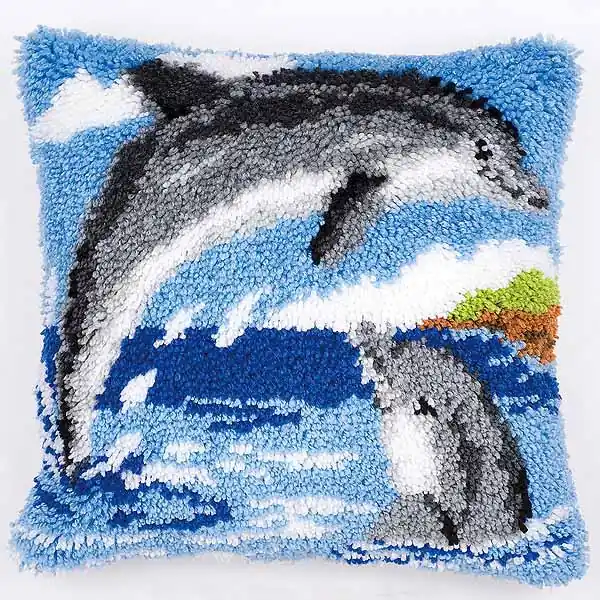 Best Seller Dolphins Latch Hook Cushion Kit By Vervaco