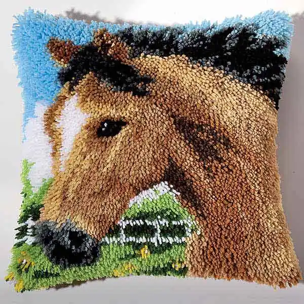 Horse Latch Hook Cushion Kit By Vervaco Popular