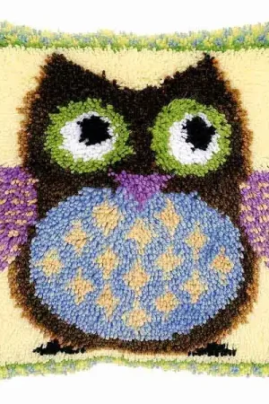 Secure Checkout Mr Owl Latch Hook Cushion Kit By Vervaco