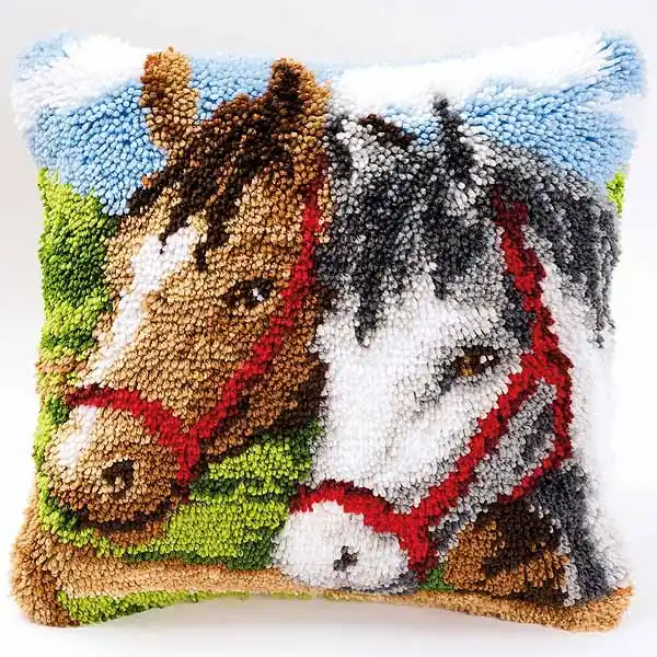Ponies Latch Hook Cushion Kit By Vervaco Warranty Included