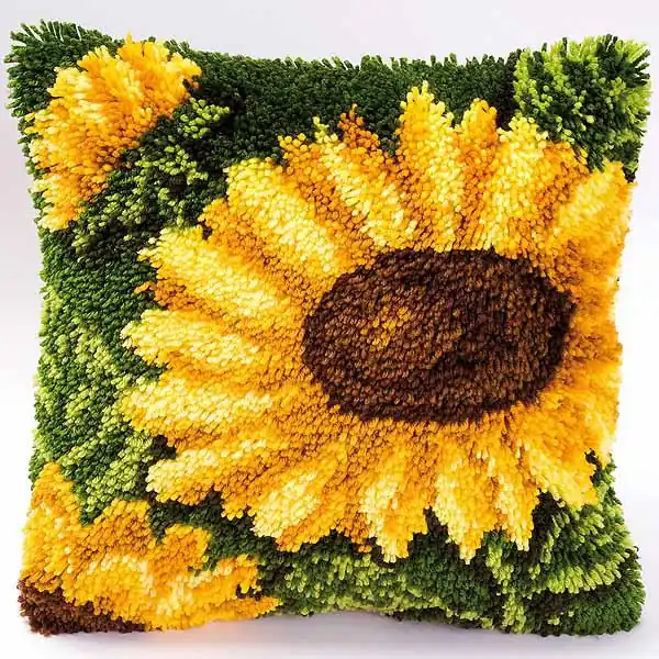 High Quality Sunflower Latch Hook Cushion Kit By Vervaco
