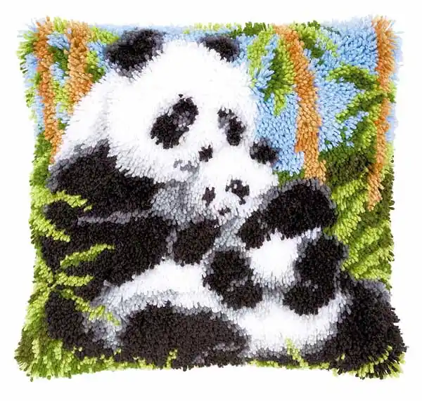 Panda Latch Hook Cushion Kit By Vervaco New Release