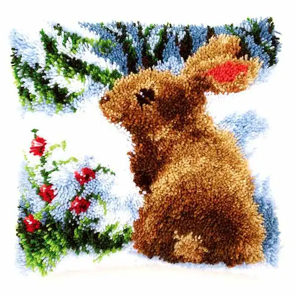 Genuine Rabbit Latch Hook Cushion Kit By Vervaco