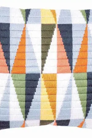 Triangles Long Stitch Cushion Kit By Vervaco Hassle-Free Returns
