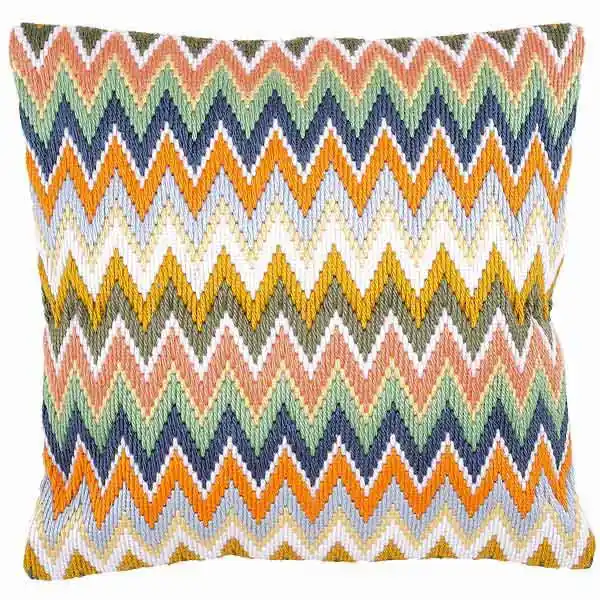 Zig Zag Long Stitch Cushion Kit By Vervaco Final Sale