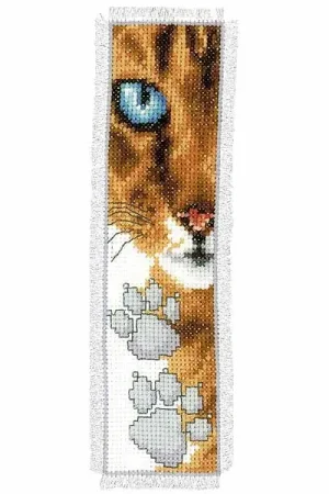 Big Sale Cat Paws Bookmark Cross Stitch Kit By Vervaco