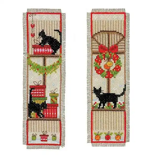 Christmas Cats Bookmark Cross Stitch Kit By Vervaco New Release
