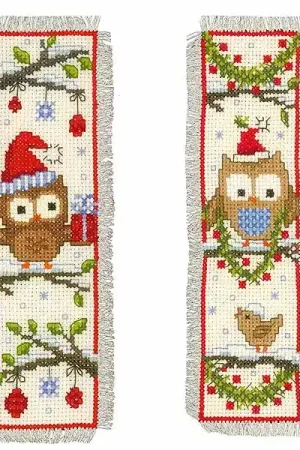Christmas Owls Bookmark Cross Stitch Kit By Vervaco Express Delivery