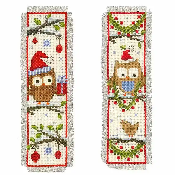 Christmas Owls Bookmark Cross Stitch Kit By Vervaco Express Delivery