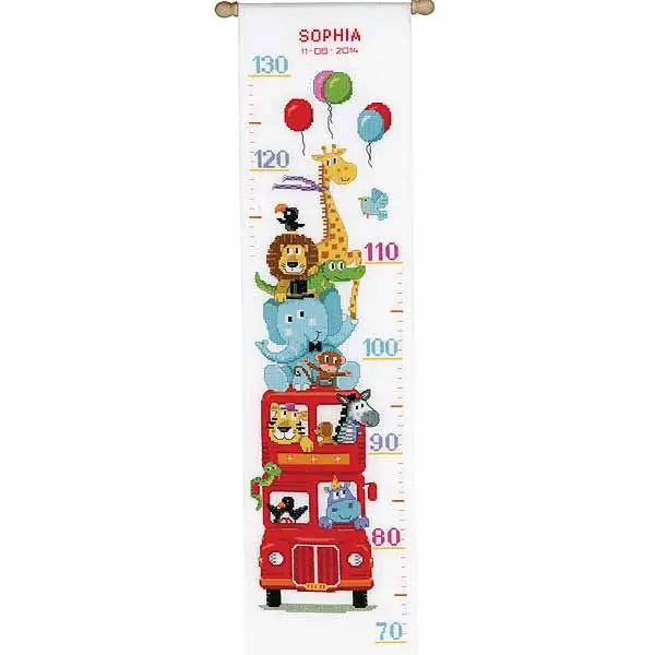 Funny Bus Height Chart Cross Stitch Kit By Vervaco While Supplies Last