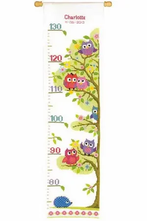 Sale Owls Height Chart Cross Stitch Kit By Vervaco