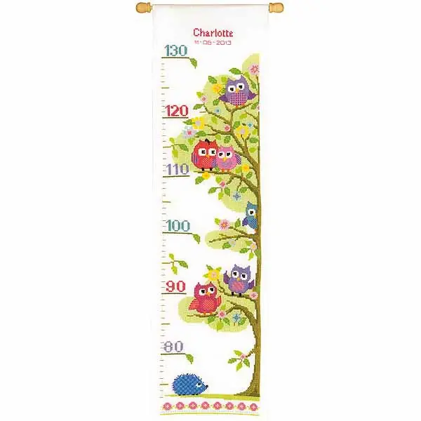 Sale Owls Height Chart Cross Stitch Kit By Vervaco