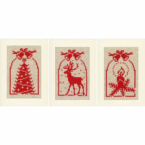 Direct From Factory Traditional Cross Stitch Christmas Card Kit By Vervaco